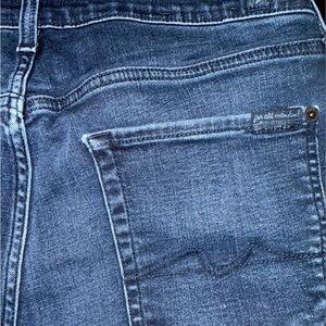 7 For All Mankind Austyn Relaxed Blue Jeans with Classic Stitching